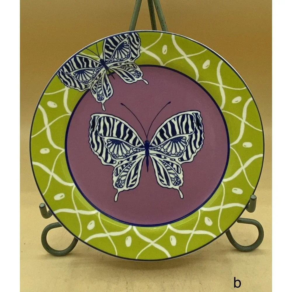 Anthropologie Haveli Dessert Butterfly 8” Plate b